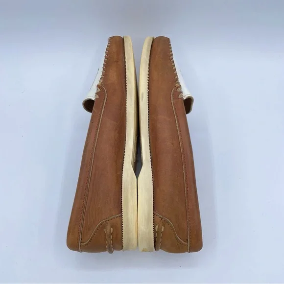 Ralph Lauren Equestrian Loafers 7 1/2 Tan/White - Picture 9 of 16